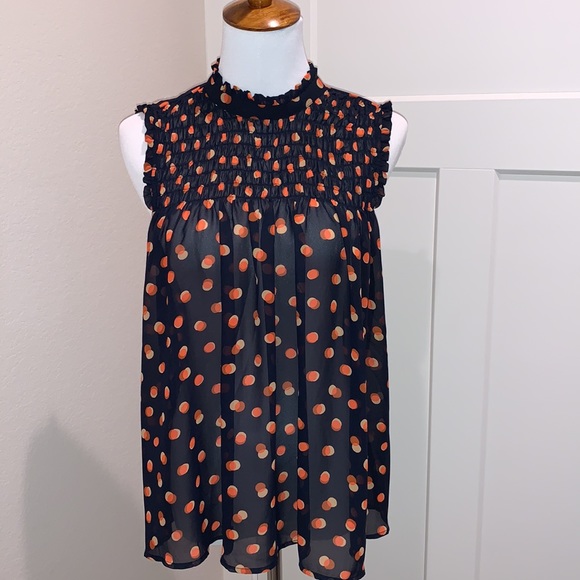 MAEVE Sheer Polka Dot Ruffle Blouse - Picture 6 of 14